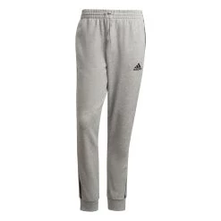 Adidas Essentials Tapered Cuff 3-Streifen Hose Herren Grau