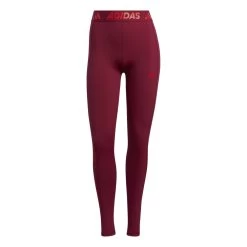 Adidas Techfit Logo Graphic Long Tight Damen Dunkelrot
