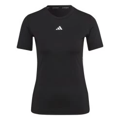 Adidas Techfit Training T-Shirt Damen Schwarz Weiß