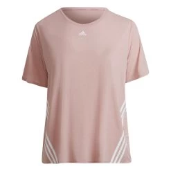 Adidas Train Icons 3-Streifen T-Shirt Große Größen Damen Pink