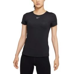 Nike Dri-FIT One Kurzarm-Oberteil Damen Schwarz