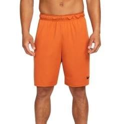 Nike Dri-FIT Strick-Trainingsshorts Herren Orange Schwarz