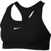 Nike Dri-FIT Swoosh Sport-BH Damen Schwarz Weiß