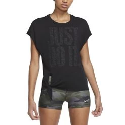 Nike Dri-Fit Trainings-Oberteil Mit Bindedetail Damen Schwarz