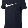 Nike Dri-FIT Trainings-T-Shirt Damen Schwarz Weiß