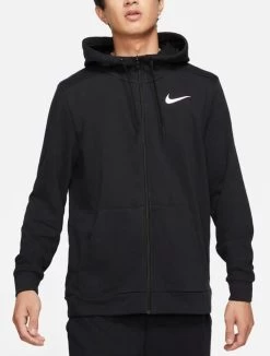 Nike Dri-FIT Trainingsjacke Herren Schwarz Weiß