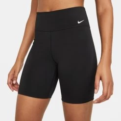 Nike One Bike Shorts Mit Mittelhohem Bund Damen Schwarz