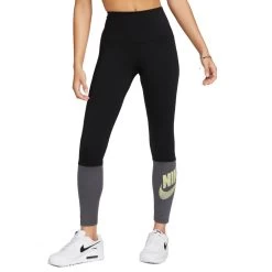Nike One Tanz-Leggings Mit Hohem Bund Damen Schwarz Grau Gelb