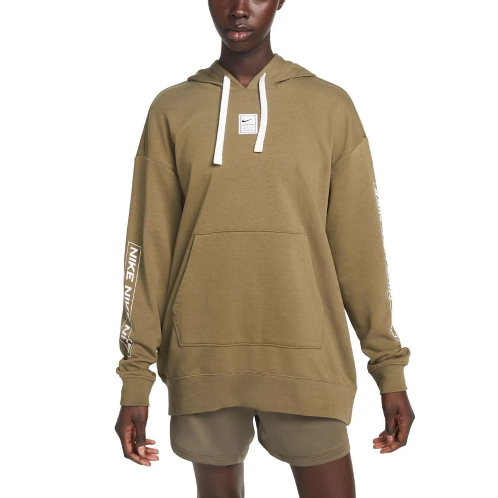 Nike Pro Dri-FIT Get Fit Grafik-Hoodie Damen Olive Weiß 3 Nike Pro Dri-FIT Get Fit Grafik-Hoodie Damen Olive Weiß