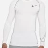 Nike Pro Dri-FIT Langarm-Oberteil Herren Weiß Schwarz