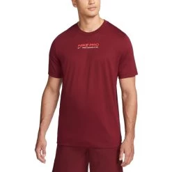 Nike Pro Dri-FIT Trainings-T-Shirt Herren Dunkelrot