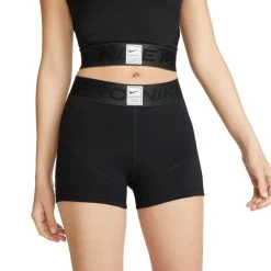 Nike Pro Grafik-Shorts Mit Mittelhohem Bund Damen Schwarz Weiß