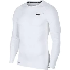 Nike Pro Herren Langarm-Shirt Mit Enger Passform Weiß Schwarz