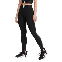 Nike Pro Leggings Mit Mittelhohem Bund Damen Schwarz