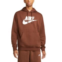 Nike Sportswear Club Fleece Pullover-Hoodie Herren Braun Weiß