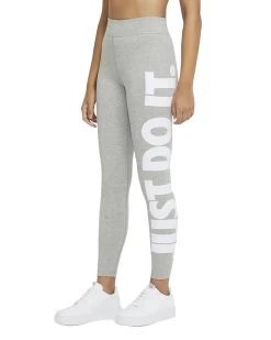 Nike Sportswear Essential High-Rise Leggings Damen Grau Weiß