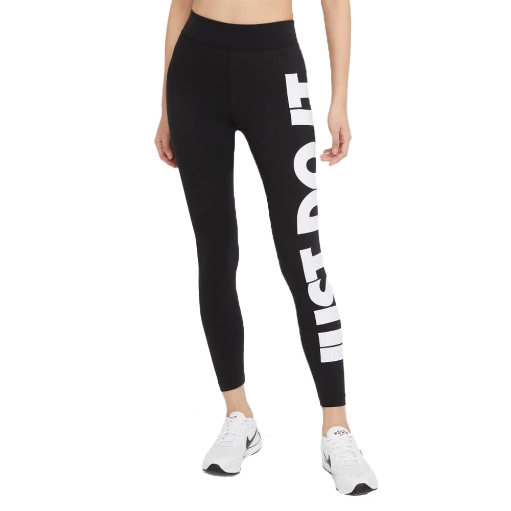 Nike Sportswear Essential High-Rise Leggings Damen Schwarz Weiß 3 Nike Sportswear Essential High-Rise Leggings Damen Schwarz Weiß