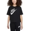 Nike Sportswear Essential Lockeres Tanz-T-Shirt Mädchen Schwarz Weiß