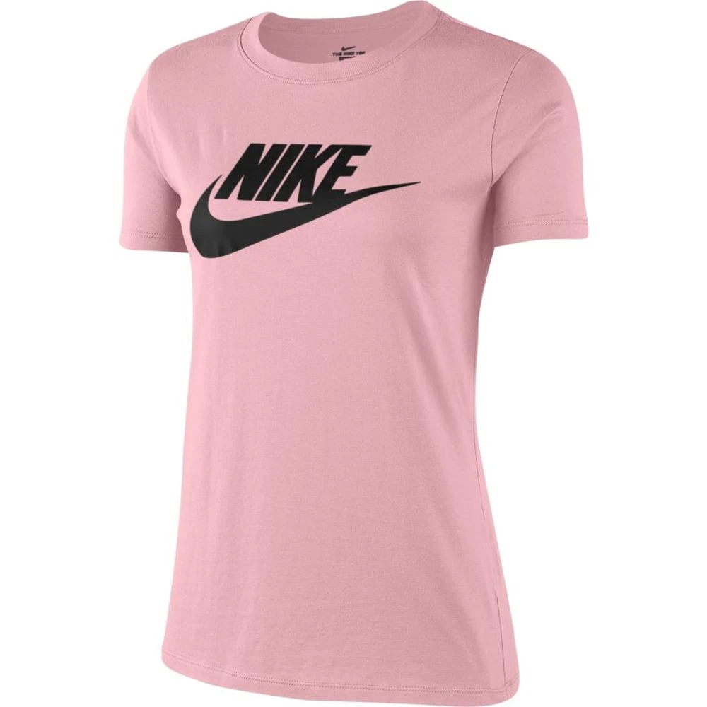 Nike Sportswear Essential T-Shirt Damen Pink Schwarz 3 Nike Sportswear Essential T-Shirt Damen Pink Schwarz