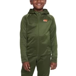 Nike Therma-FIT Trainings-Hoodie Kinder DunkelgrĂŒn