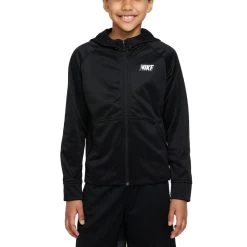 Nike Therma-FIT Trainings-Hoodie Kinder Schwarz Weiß