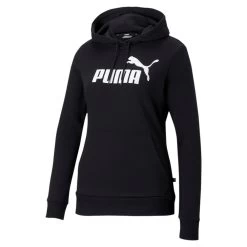 Puma Damen Essentials Hoodie Logo Schwarz