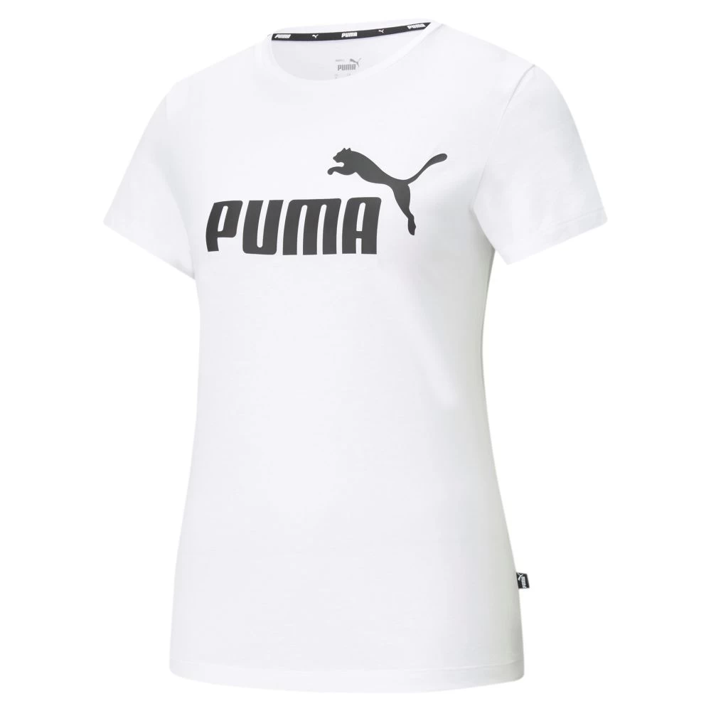 Puma Essentials Logo T-Shirt Damen Weiß 3 Puma Essentials Logo T-Shirt Damen Weiß