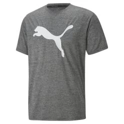 Puma Favourite Heather Cat Trainings-T-Shirt Herren Grau Heather Weiß