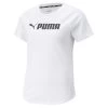 Puma Fit Logo T-Shirt Damen Weiß Schwarz