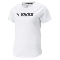 Puma Fit Logo T-Shirt Damen Weiß Schwarz