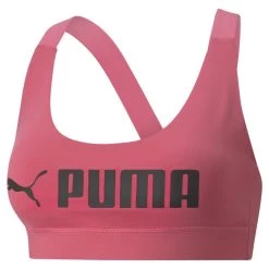 Puma Fit Mid Impact Trainings-BH Damen Pink Schwarz