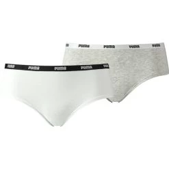 Puma Iconic Hipster Höschen 2er Pack Damen Weiß Grau Gr XL