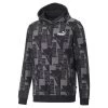Puma Power Bedruckter Hoodie Herren Schwarz Grau