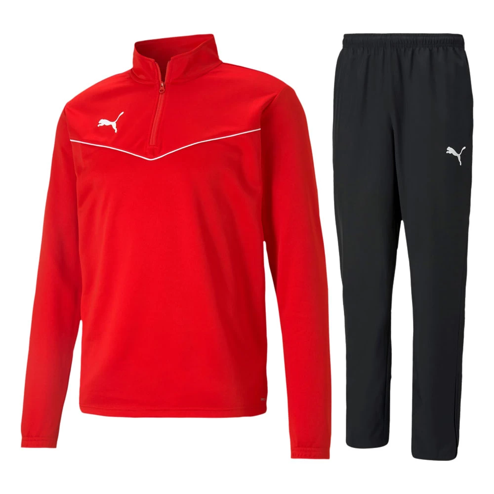 Puma TeamRISE Trainingsanzug 1/4 Zip Kinder Rot Schwarz 3 Puma TeamRISE Trainingsanzug 1/4 Zip Kinder Rot Schwarz
